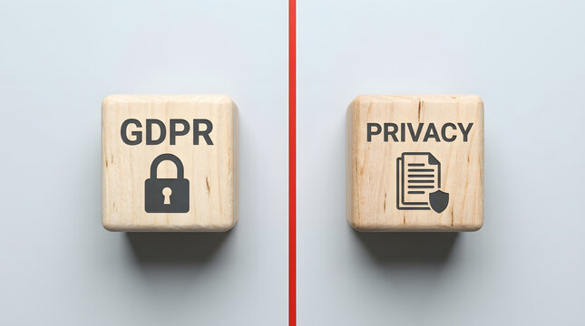 GDPR compliance and data protection|digital privacy rights and security|internet regulations for personal information|wooden blocks concept for data law