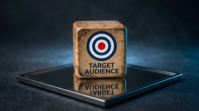 target audience marketing concept | reach specific customers for business | wooden block with target symbol | digital marketing strategy