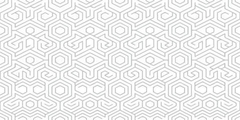 Obraz premium Seamless geometric labyrinth pattern with grey lines labyrinth geometric seamless abstract background wallpaper repeating structure monochrome backdrop