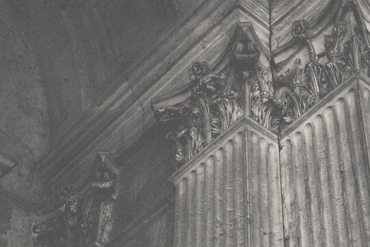pantheon rome italy column half tone vintage print