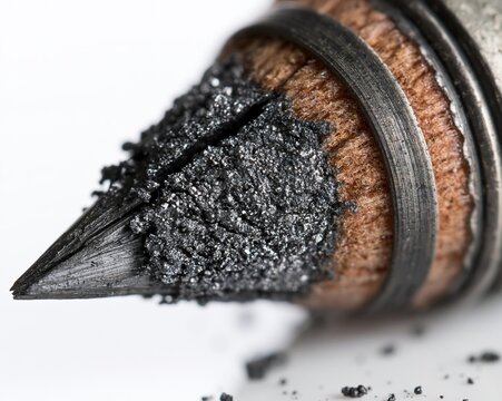 Close-up of a broken makeup brush, revealing charred bristles.