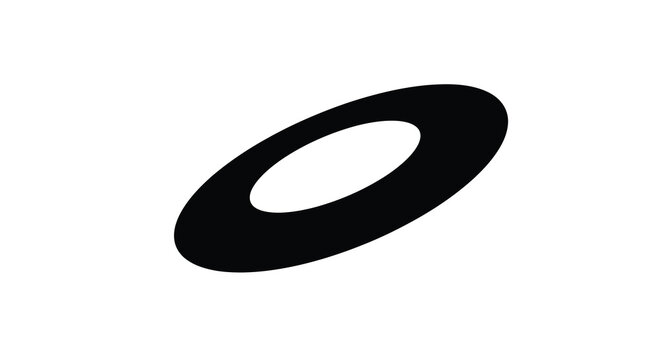 Black elliptical shape on a white background a simple geometric silhouette design