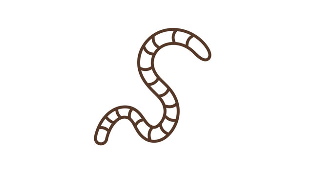 Earthworm Outline Vector Illustration