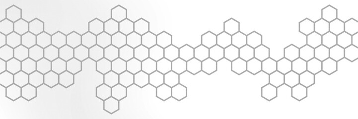 Seamless pattern with outline hexagon grid. Honeycomb net backdrop. Abstract background with geometric line grille. Black hexagon mesh, vector illustration © syarif