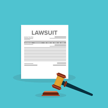Court Lawsuit Document with Judge Gavel