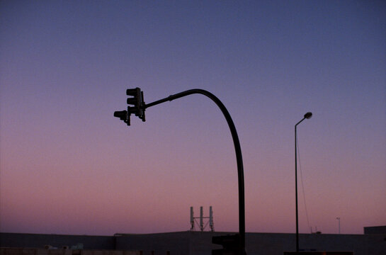 Traffic Light At Dusk