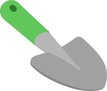 Hand trowel garden shovel vector illustration, gardening tool icon