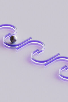 Purple Maze Corner With Copy Space