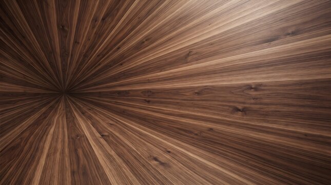 Radial wooden plank pattern showcasing rich natural grain textures and converging lines for architectural or design backgrounds