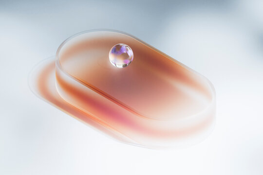 Glass Capsule With Floating Crystal Sphere