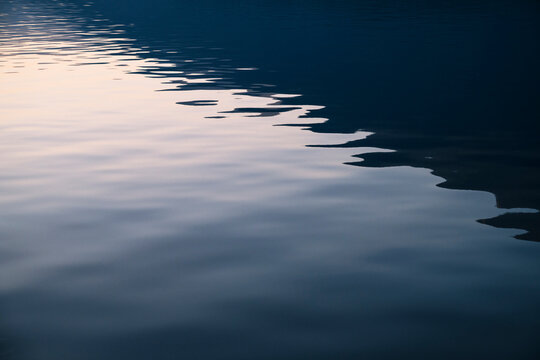 Sunset Reflection on Calm Water Surface