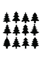 Obraz premium set of christmas trees vactor