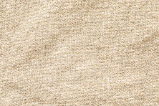 Natural Beige Linen Fabric Texture Background and Unbleached Canvas