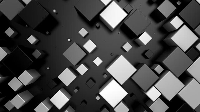 Background of Cubes. Abstract motion, loop, 3d rendering, 4k resolution
