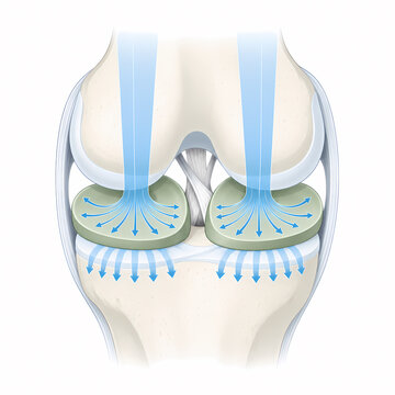 Knee meniscus load sharing illustration