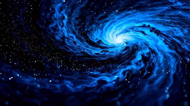 Blue spiral galaxy with stars