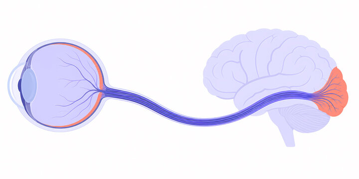 Visual pathway retina optic cortex illustration