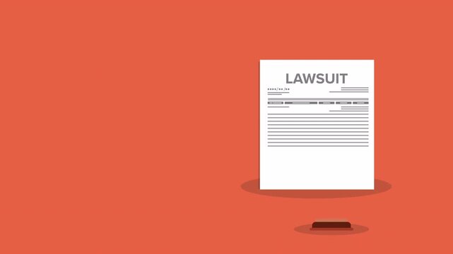 Justice and Court Verdict Paper with Wooden Gavel Motion Graphic