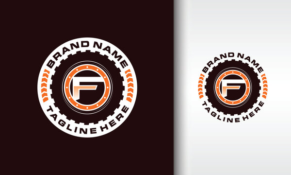 Circular Tire Letter F Logo
