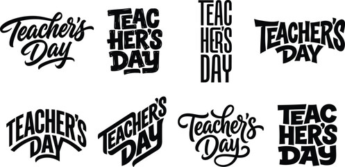 Black and white typography designs for Teacher's Day © RaselAhmed
