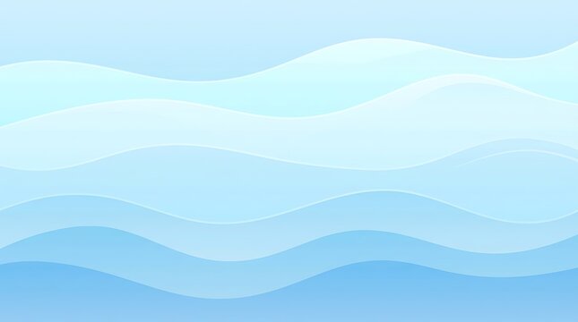 Abstract background of soft blue wavy layers representing water or sky, evoking a sense of calm and tranquility in a digital art illustration