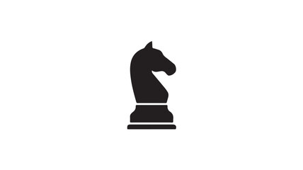 Black chess knight piece icon © Mdabu