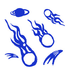 Hand Drawn Meteor Doodle Vector Illustration © RINA