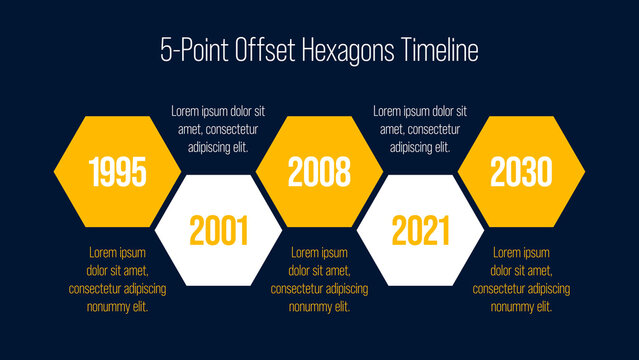 5-Point Offset Hexagons Timeline
