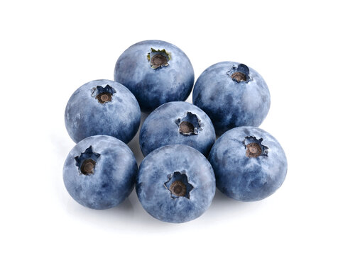 Blueberries isolated on white background.