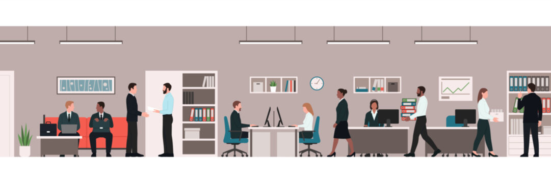 Business people working in a corporate office