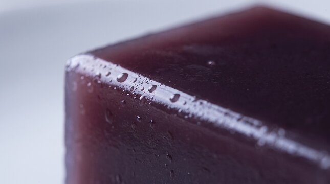 Mizu yokan with water droplets