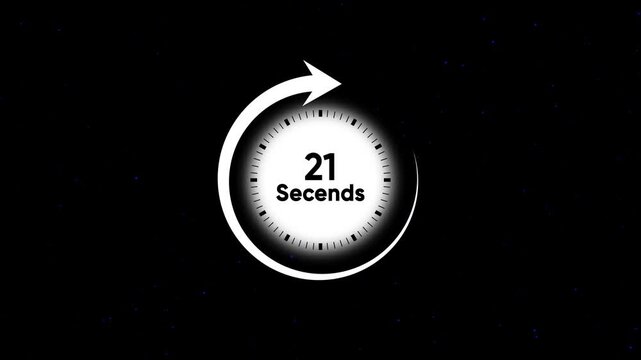 21 seconds countdown timer with circular progress arrow on dark background
