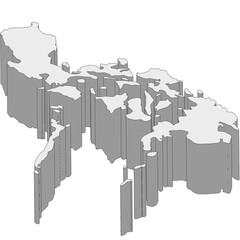 3D map dimension - continent Asia country Philippines © badrpost