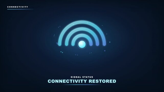 WiFi connectivity restored wireless signal status animation.
