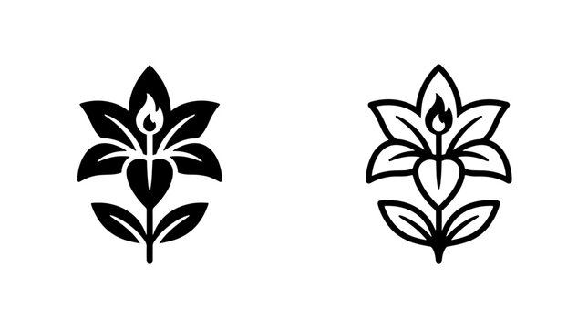 Minimalist black ribbon condolence symbol icon vector
