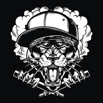 Wild animal wearing a cap