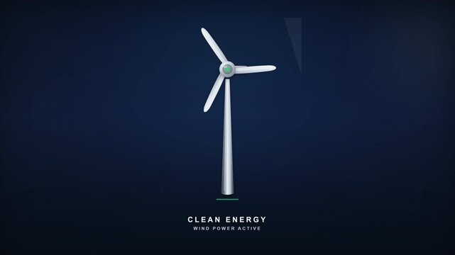 Clean energy wind power active turbine motion visual.
