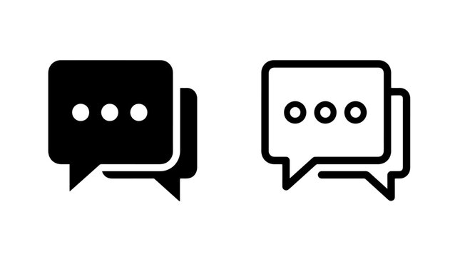 Flat vector icon of live chat speech bubble symbol
