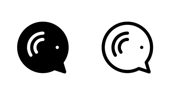 Minimalist live chat bubble interface vector graphic