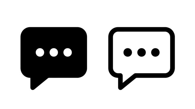 Simple live chat message bubble icon vector element