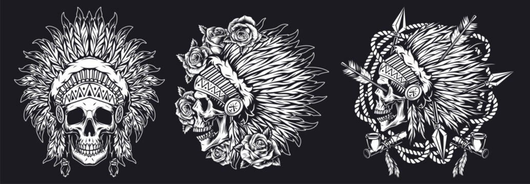 Skull designs headdresses