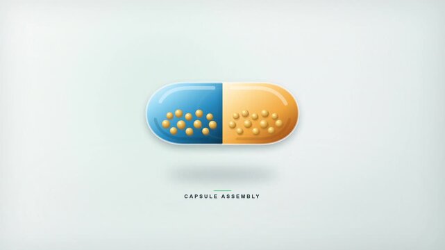 Capsule assembly medical pill and medication graphic design.