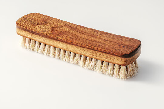 Wooden Clothes and Shoe Brush with Natural Bristles