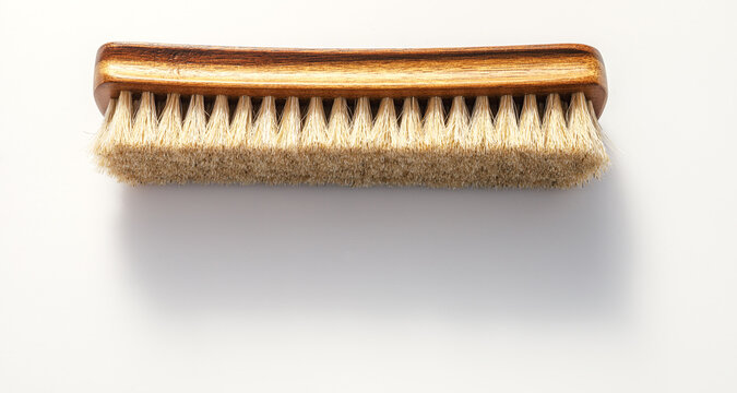Wooden Clothes and Shoe Brush with Natural Bristles