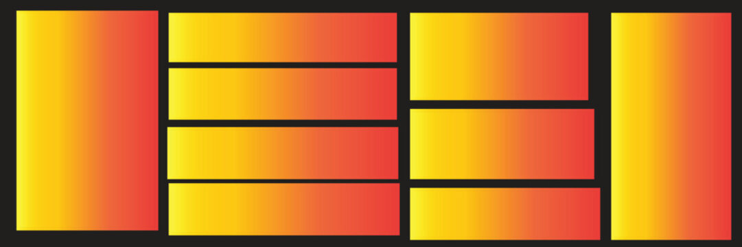 Abstract geometric composition with gradient orange and yellow rectangular block shapes