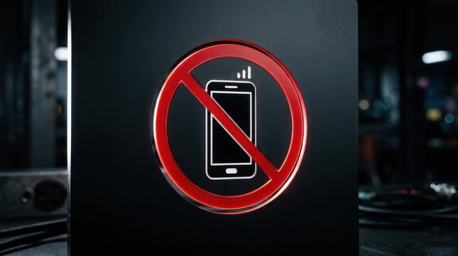 Prohibition Against Mobile Device Usage Strict No Phone Sign