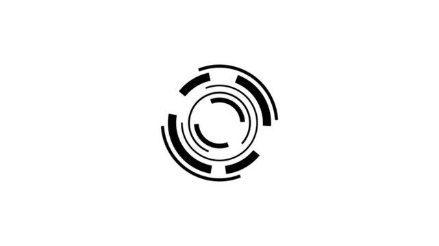 Lines in Circle Form . Spiral icon Illustration .Technology round Logo . Design element . Abstract Geometric shape .