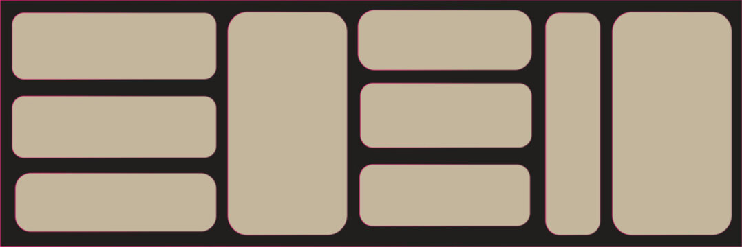 Abstract geometric pattern with beige rounded rectangular blocks on dark background
