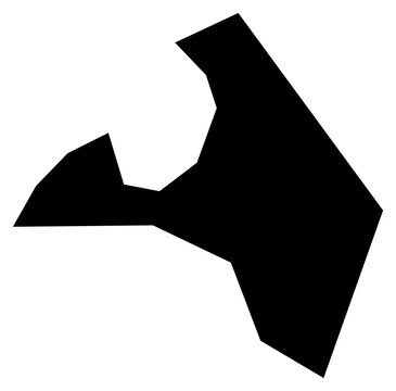A contour map of Ngatpang State. Palauan state silhouette