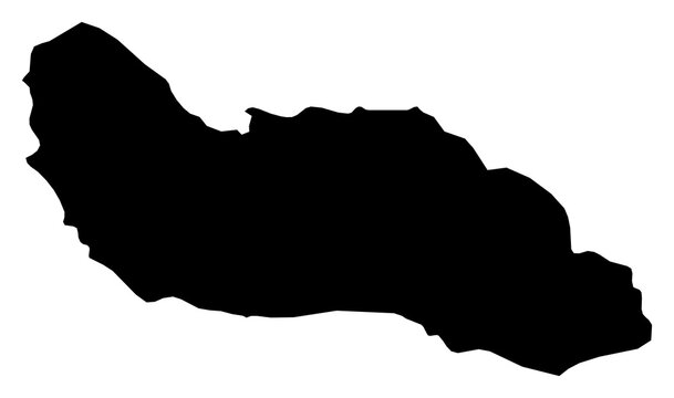 A contour map of Guadalcanal Province. Solomon Island province silhouette